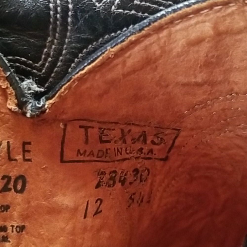 Texas 7920 Cowboy Boot  size 10 Leather Vintage - Picture 4 of 8